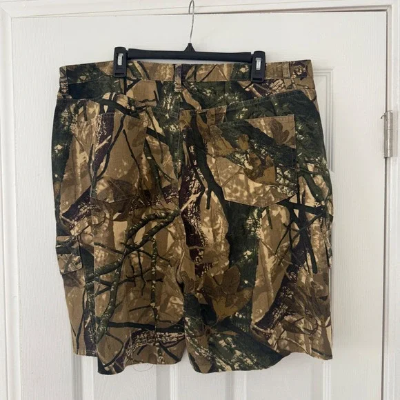 NWT PrettyLittleThing Camo Print Denim Cargo Shorts 16 Jorts Baggy Y2K Plus Size - Picture 7 of 12